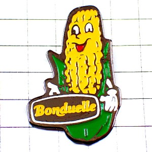 ピンバッジ・ボンデュエル笑顔のトウモロコシ玉蜀黍 BONDUELLE CORN FRANCE