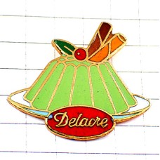 ピンバッジ・緑色のプリンお菓子シガレットルッセ DELACRE CIGARETTES-RUSSES FRANCE