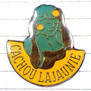 ピンバッジ・カシュー黄色キャンディー女の子 CACHOU LAJAUNIE TOULOUSE FRANCE