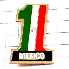 ピンバッジ・ナンバー１メキシコ国旗柄 MEXICO NB1