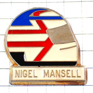 ピンバッジ・ナイジェルマンセルF1ヘルメット車レース仕様 HELMET NIGEL-MANSELL