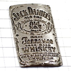 ピンバッジ・ジャックダニエル酒ウイスキー銀色ピューター製 JACK-DANIELS TENNESSEE WHISKY WHISKEY