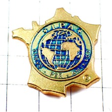 ピンバッジ・ＩＰＡポリス国際警察協会フランス地図ゴールド金色 IPA INTERNATIONAL-POLICE-ASSOCIATION FRANCE