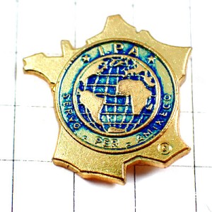 ピンバッジ・ＩＰＡポリス国際警察協会フランス地図ゴールド金色 IPA INTERNATIONAL-POLICE-ASSOCIATION FRANCE