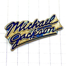 ピンバッジ・歌手マイケルジャクソン紺色文字 MICHAEL-JACKSON USA