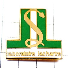 ピンバッジ・医療ヘビ蛇グリーン緑アスクレーピオスの杖 LABORATOIRE LACHARTRE CADUCEE PHARMACY FRANCE