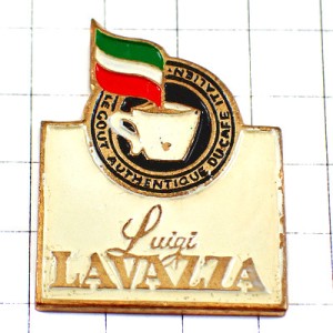 ピンバッジ・ラヴァッツァのコーヒー珈琲イタリア国旗色カップ LAVAZZA ITALIA  ITALY FLAG