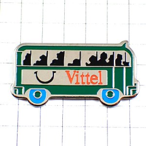 ピンバッジ・緑のバス車ヴィッテル水ミネラルウォーター VITTEL BUS FRANCE