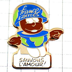 ピンバッジ・愛を救おう地球くん SAUVONS-L-AMOUR FRANCE