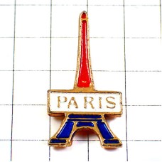 ピンバッジ・エッフェル塔トリコロール青白赤パリ PARIS