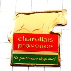 ピンバッジ・白いウシ牛シャロレー種 CHAROLLAIS FRANCE