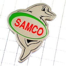 ピンバッジ・イルカ銀色シルバー笑顔ドルフィン SAMCO