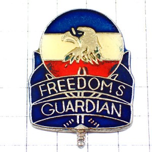 ピンバッジ・自由の擁護者アメリカ軍ミリタリー米軍わし鷲イーグル鳥 FREEDOM-GUARDIAN USA