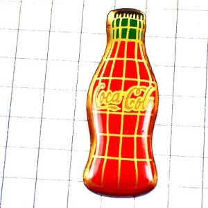 ピンバッジ・コカコーラ赤い瓶ボトル型 COCA-COLA