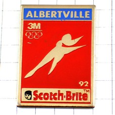 ピンバッジ・スリーエム五輪アルベールビル冬季オリンピック3Mホッケー選手ビンテージ中古品 ALBERTVILLE-1992 SAVOIE FRANCE