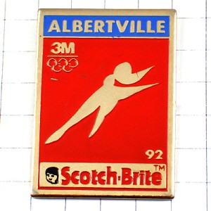 ピンバッジ・スリーエム五輪アルベールビル冬季オリンピック3Mホッケー選手ビンテージ中古品 ALBERTVILLE-1992 SAVOIE FRANCE