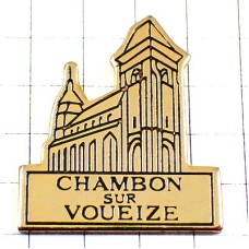 ピンバッジ・金色のカトリック教会シャンボン＝シュル＝ヴエーズ CHAMBON CHURCH FRANCE