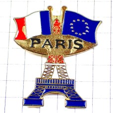 ピンバッジ・エッフェル塔パリ国旗フランスEU欧州連合ヨーロッパ欧州旗 EIFFEL-TOWER EUROPE FLAG