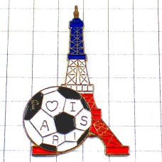 ピンバッジ・エッフェル塔サッカー球パリ大好きハート EIFFEL-TOWER PSG