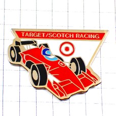 ピンバッジ・F1ターゲットとスコッチ赤い車 SCOTCH USA