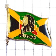 ピンバッジ・ボブマーリー自由の旗レゲエ音楽ボブマーレー歌手ラスタカラー FREEDOM BOB-MARLEY FLAG RASTA