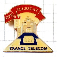 ピンバッジ・電話機とお城フランステレコム社 FRANCE-TELECOM SELESTAT