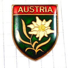 ピンバッジ・エーデルワイス白い花オーストリア紋章チロル地方 AUSTRIA TIROL EDELWEISS