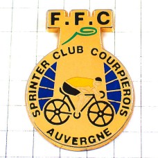 ピンバッジ・自転車スプリンタークラブ黄色マイヨジョーヌ FFC FEDERATION-FRANCAISE-DE-CYCLISME FRANCE