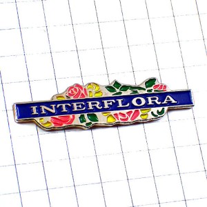 ピンバッジ・ローズ薔薇バラの花ピンクや黄色 INTERFLORA FRANCE