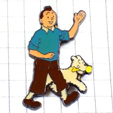 ピンバッジ・タンタンとスノーウィ犬ミールーBDバンドデシネ漫画 TINTIN-ET-MILOU HERGE