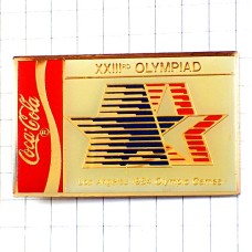 ピンバッジ・ロサンジェルス五輪オリンピック星コカコーラ1984年ビンテージ中古品 LOS-ANGELES-1984  USA COCA-COLA