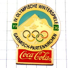 ピンバッジ・ガーミッシュ冬季オリンピック五輪コカコーラ GARMISCH-PARTENKIRCHEN-1936 GERMANY DEUTSCHLAND COCA-COLA