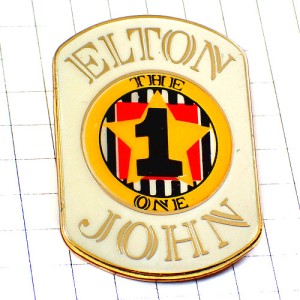 ピンバッジ・エルトンジョン歌手「１」スター星 ELTON-JOHN NUMBER-ONE THE-ONE ENGLAND