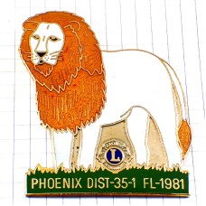 ピンバッジ・ライオンズクラブ白いライオンＬフェニックス/USAアメリカ米国アリゾナ州 LION LIONS-CLUB PHOENIX USA