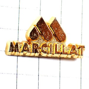 ピンバッジ・Ｍアルファベット金色ゴールド牛乳ミルク製品 MARCILLAT FRANCE