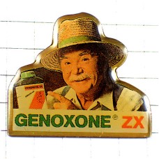 ピンバッジ・麦わら帽子のおじいさん除草剤ZX