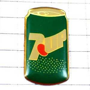 ピンバッジ・セブンアップ飲物グリーン缶 7UP SEVEN-UP