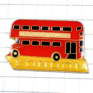 ピンバッジ・ロンドンバス車２階建てバス英国イギリス名物ダブルデッカーUK LONDON BUS TRAFALGAR-SQUARE