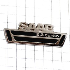 ピンバッジ・サーブ車ロゴ銀色エンブレム SAAB TURBO SWEDEN