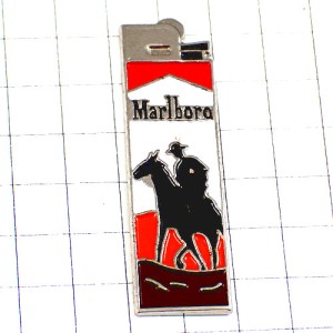 ピンバッジ・マルボロ煙草ライターカウボーイ黒馬 MARLBORO LIGHTER USA