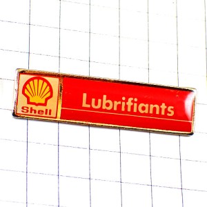 ピンバッジ・シェル石油の貝のマーク赤 SHELL LUBRIFIANTS ENGLAND