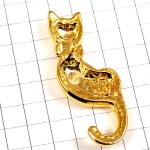 ピンバッジ・金色ネコ猫の後ろ姿ゴールド CHAT YVES-ROCHER FRANCE