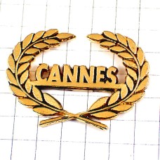 ピンバッジ・金色カンヌ映画祭ゴールド月桂樹ローリエ CANNES FESTIVAL PALME FRANCE