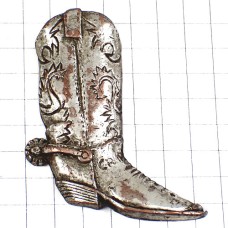 ピンバッジ・ウエスタンブーツ長靴シルバー銀色カウボーイ BOOTS SILVER CAMPS  COWBOY