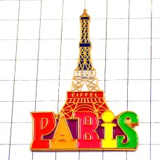 ピンバッジ・エッフェル塔トリコロール国旗色フランス青白赤パリ色カラフル EIFFEL-TOWER PARIS FRANCE