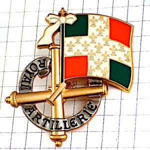 ブローチ・百合の紋章の旗やミサイル第１砲兵連隊フランス軍ミリタリー 1ER-REGIMENT-D-ARTILLERIE ROYAL-ARTILLERIE FRANCE