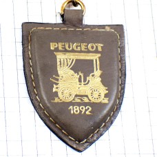 キーホルダー・プジョー車1892年アンティーク革製 PEUGEOT FRANCE