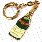 キーホルダー・ペリエジュエ瓶型シャンパーニュ酒シャンパンPJ CHAMPAGNE PERRIER-JOUET EPERNAY FRANCE