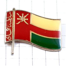 ピンバッジ・オマーン国旗アラビア語と太刀 OMAN FLAG