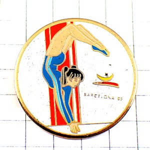 ピンバッジ・体操選手バルセロナ女子オリンピック五輪スペイン夏季ビンテージ中古品 BARCELONA-1992 SPAIN